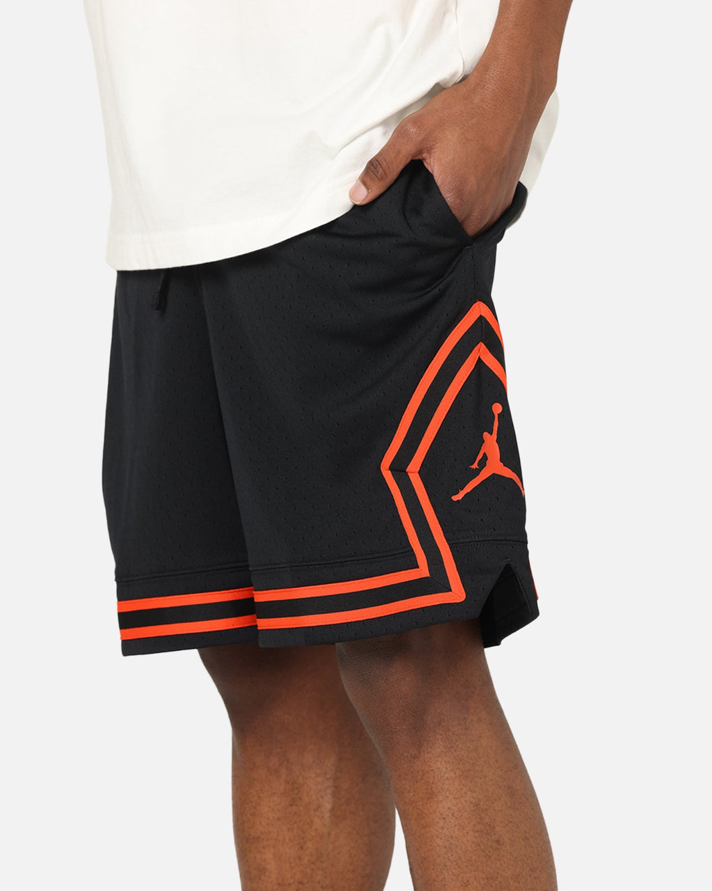 HOT Products Jordan Dri-FIT Mesh Diamond Shorts Black/Orange