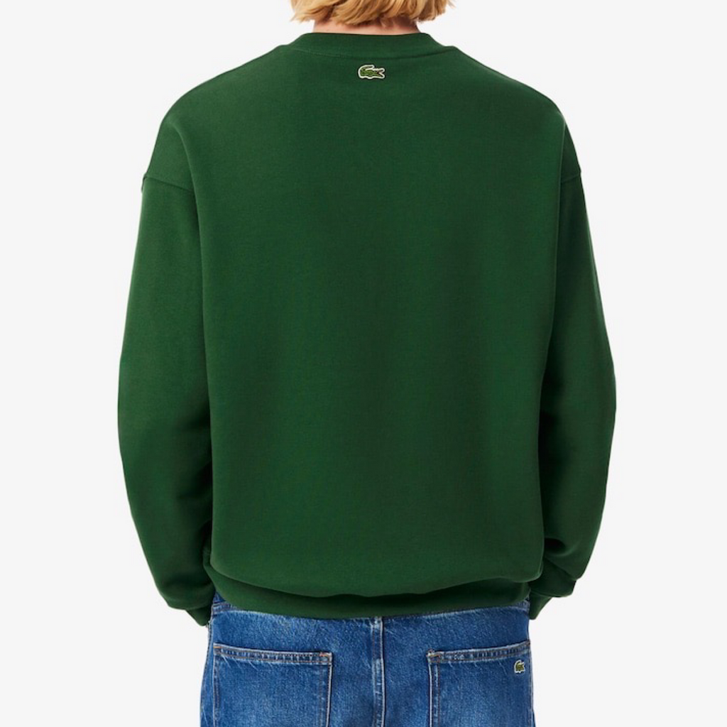 New Arrival LACOSTE LOOSE-FIT HERITAGE EMBROIDERY FLEECE SWEATSHIRT -Men-GREEN-132