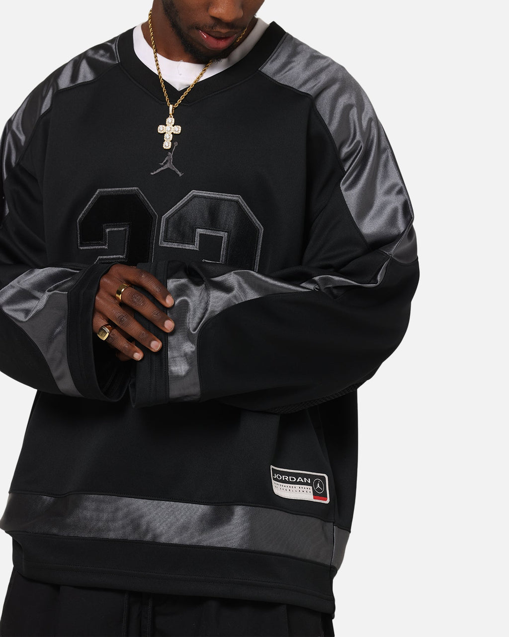 HOT Products Jordan Brooklyn Collegiate Hockey Jersey Black/Iron Grey
