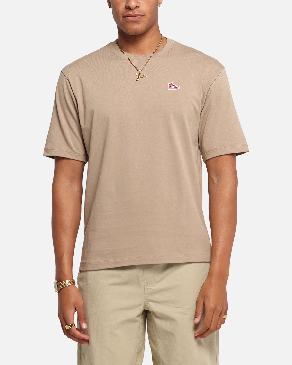 HOT Products Jordan Brand Sneaker Patch Crewneck T-Shirt Desert Camo/Black