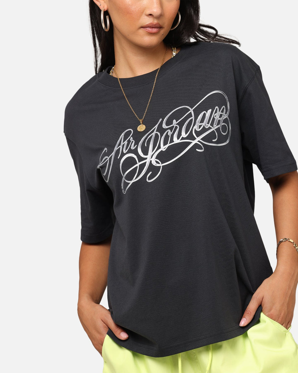 HOT Products Jordan Women's Graphic Metallic T-Shirt Off Noir