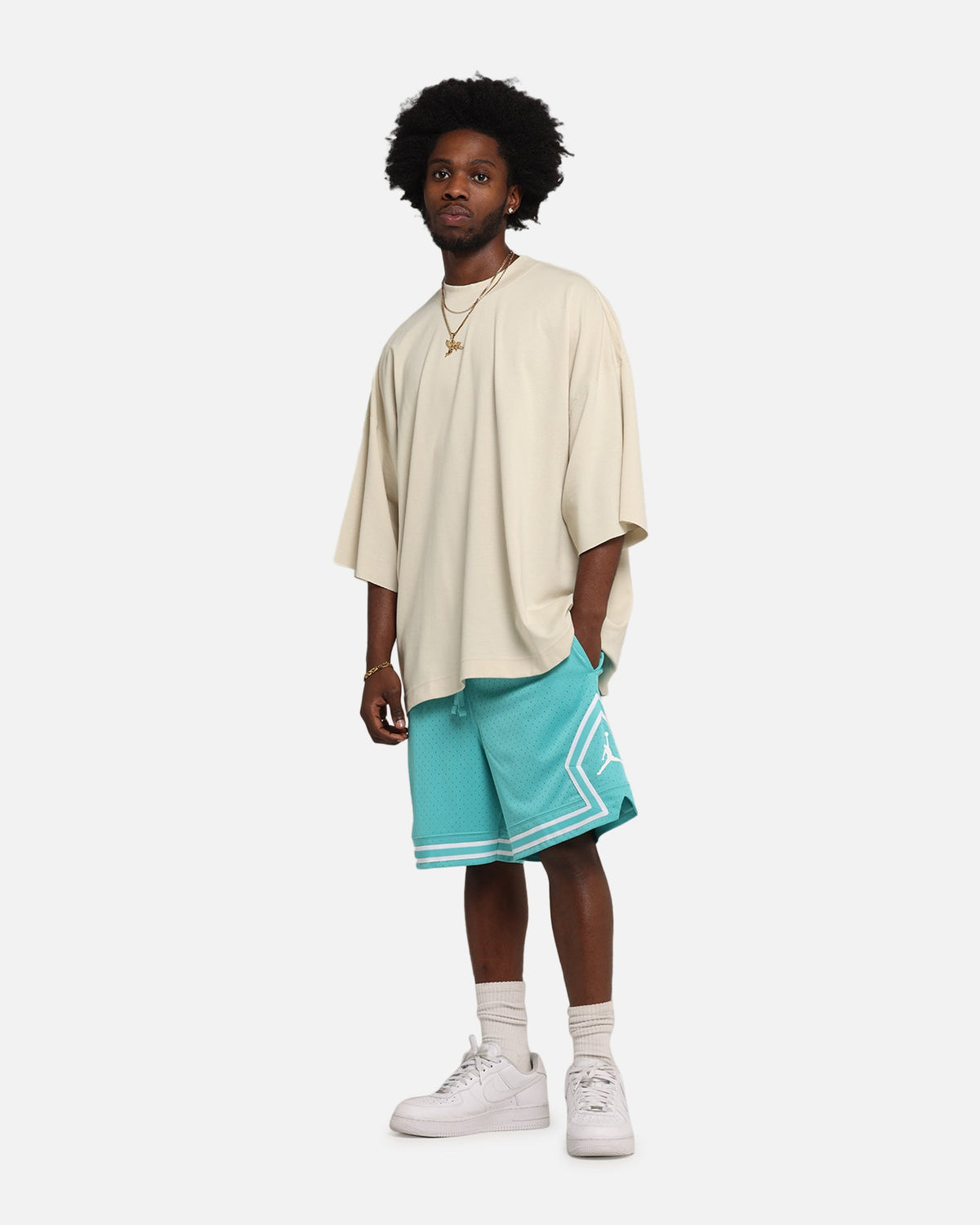 HOT Products Jordan Dri-FIT Sport Diamond Shorts Teal/White