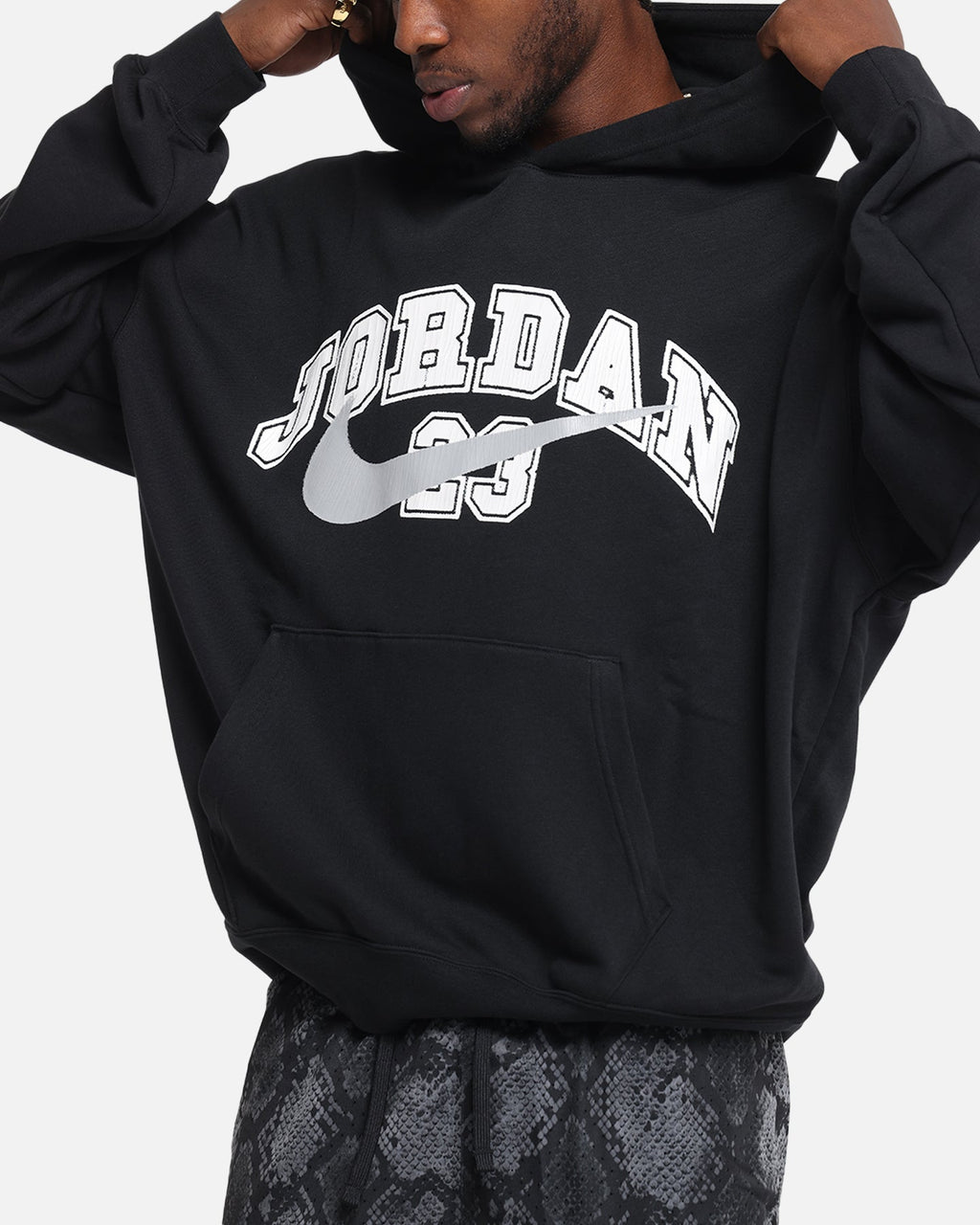 HOT Products Jordan Jumpman MVP Oversized French Terry Pullover Hoodie Black/Grey