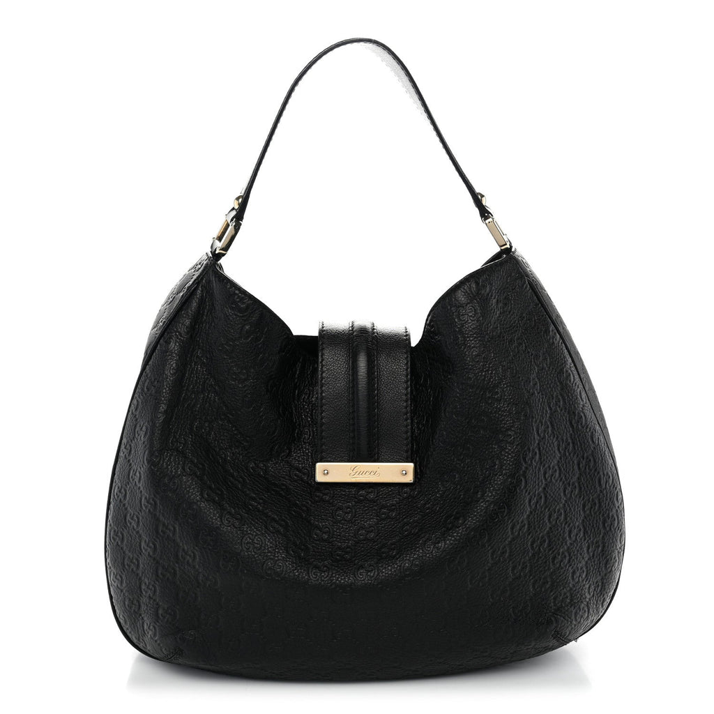 Guccissima Large New Ladies Web Hobo Black