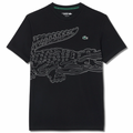 New Arrival LACOSTE BIG CROCODILE PRINTED  CREW NECK T-SHIRT Men -BLACK