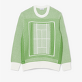New Arrival LACOSTE TENNIS COURT GRAPHIC SWEATER -Men-GREEN -NPA/WHITE