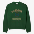 New Arrival LACOSTE LOOSE-FIT HERITAGE EMBROIDERY FLEECE SWEATSHIRT -Men-GREEN-132
