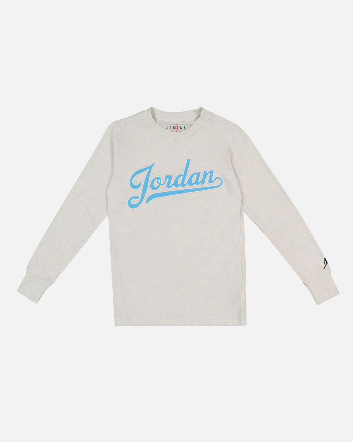 HOT Products Jordan Kids' Major League Jordan Script Long Sleeve T-Shirt Pure Platinum Heather Grey