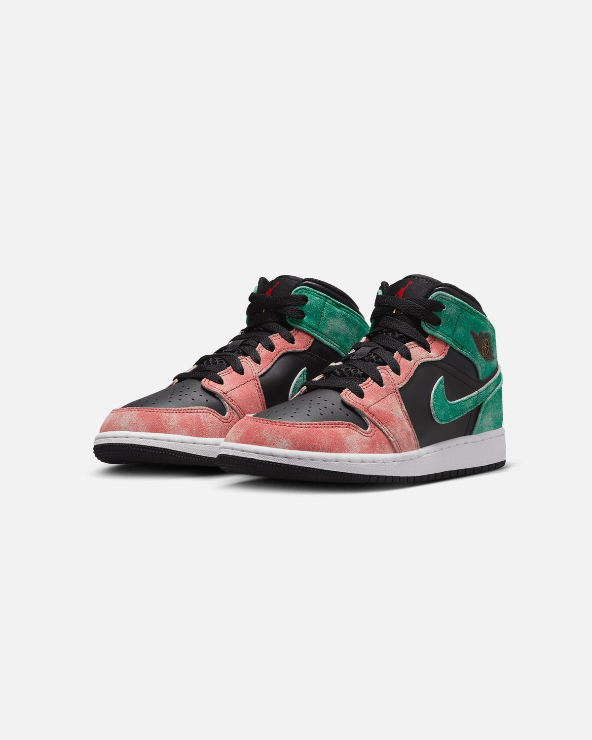 HOT Products Jordan Kids' Air Jordan 1 Mid SE (GS) Black/Pine Green