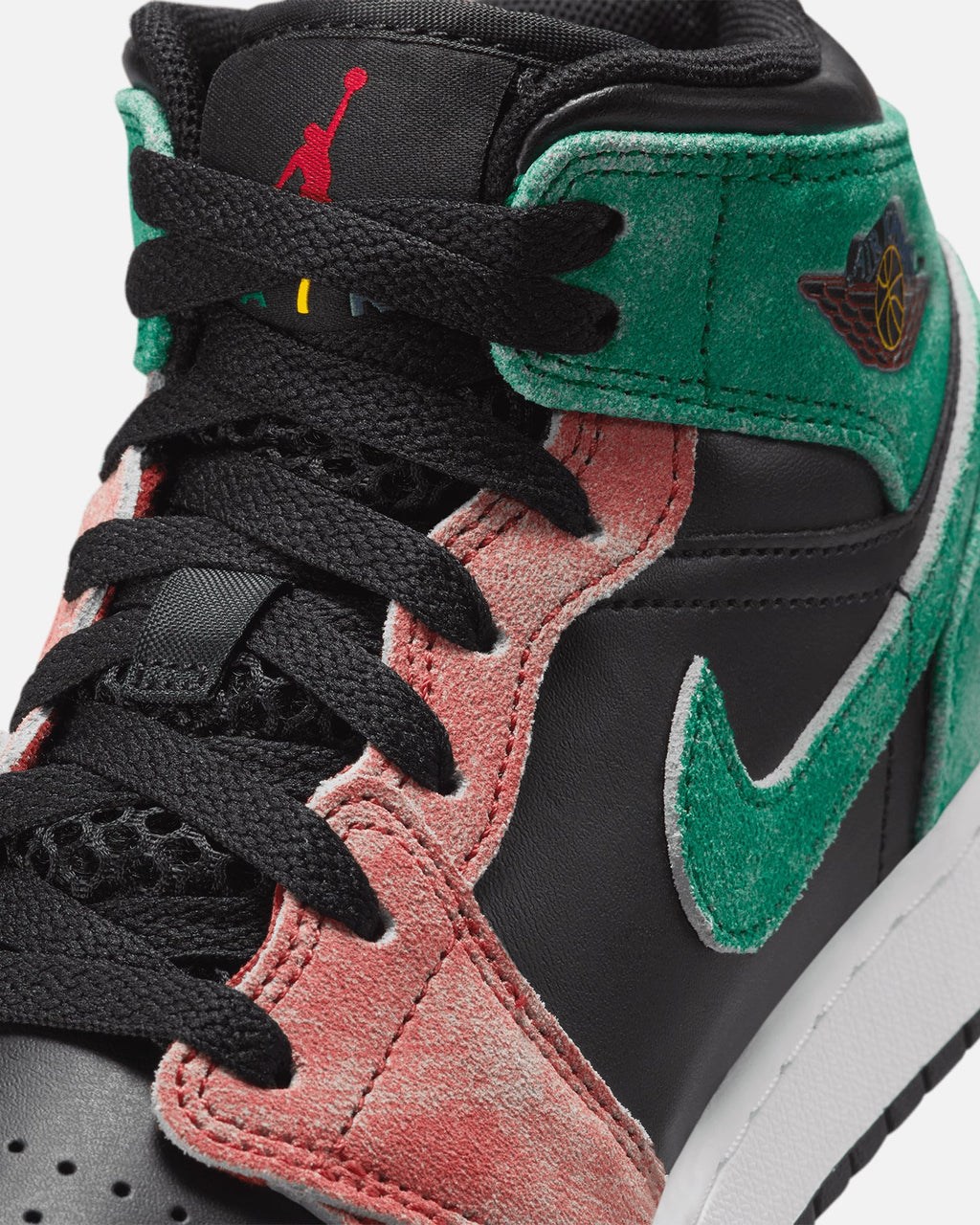 HOT Products Jordan Kids' Air Jordan 1 Mid SE (GS) Black/Pine Green