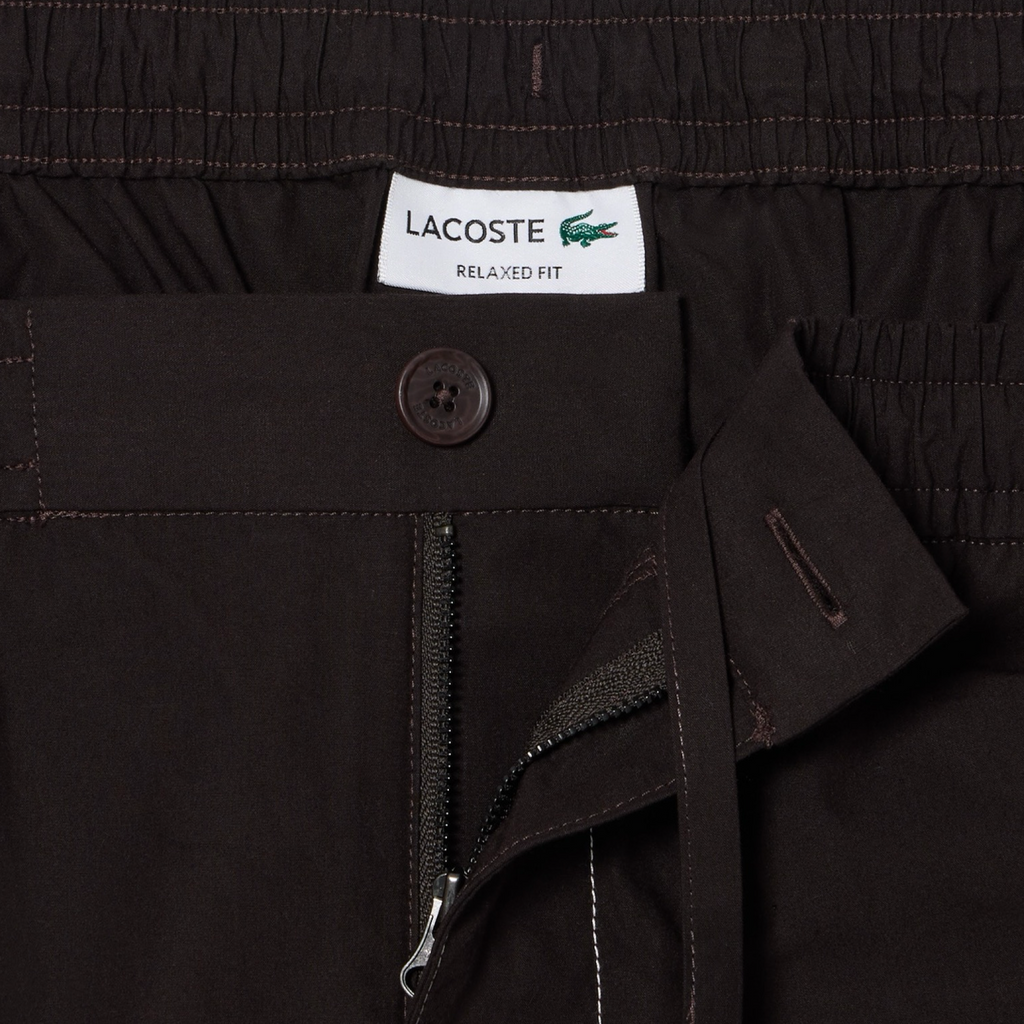 New Arrival LACOSTE RELAXED FIT POPLIN SHORT Men -BROWN-3LA