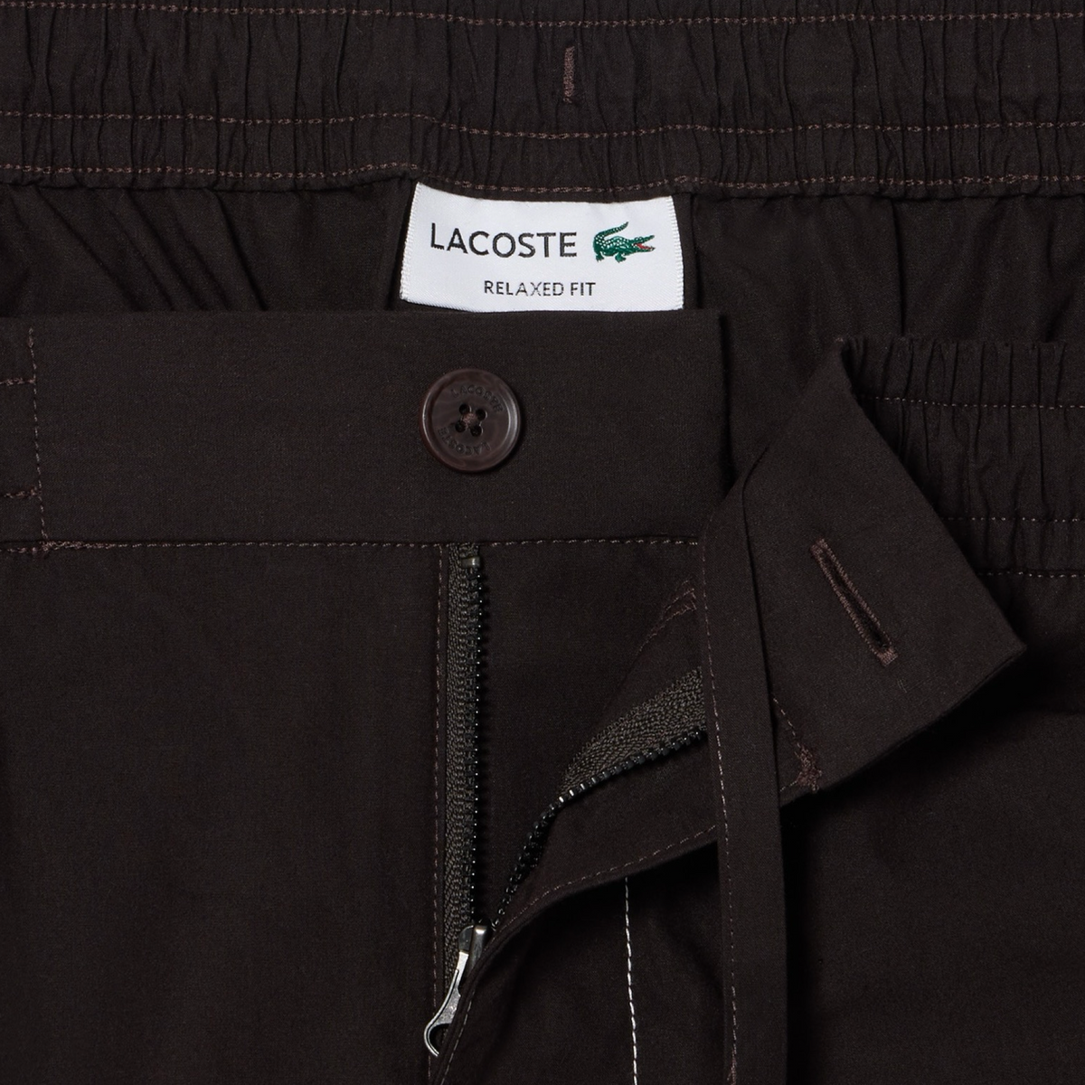 New Arrival LACOSTE RELAXED FIT POPLIN SHORT Men -BROWN-3LA