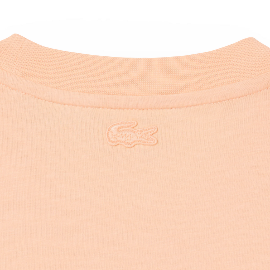 New Arrival LACOSTE PRINTED COTTON CREW NECK T-SHIRT Men -LIGHT PINK -BIG