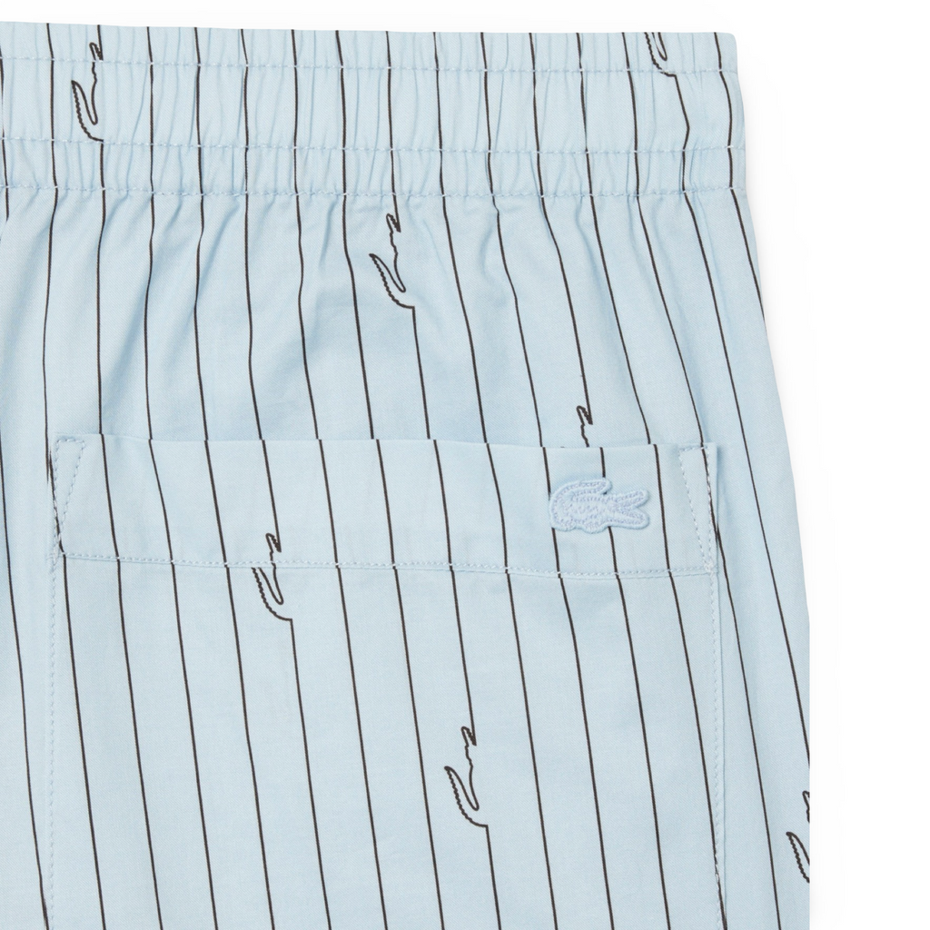 New Arrival LACOSTE CROCODILE PRINT STRIPE COTTON SHORT Men -LIGHT BLUE-4I3