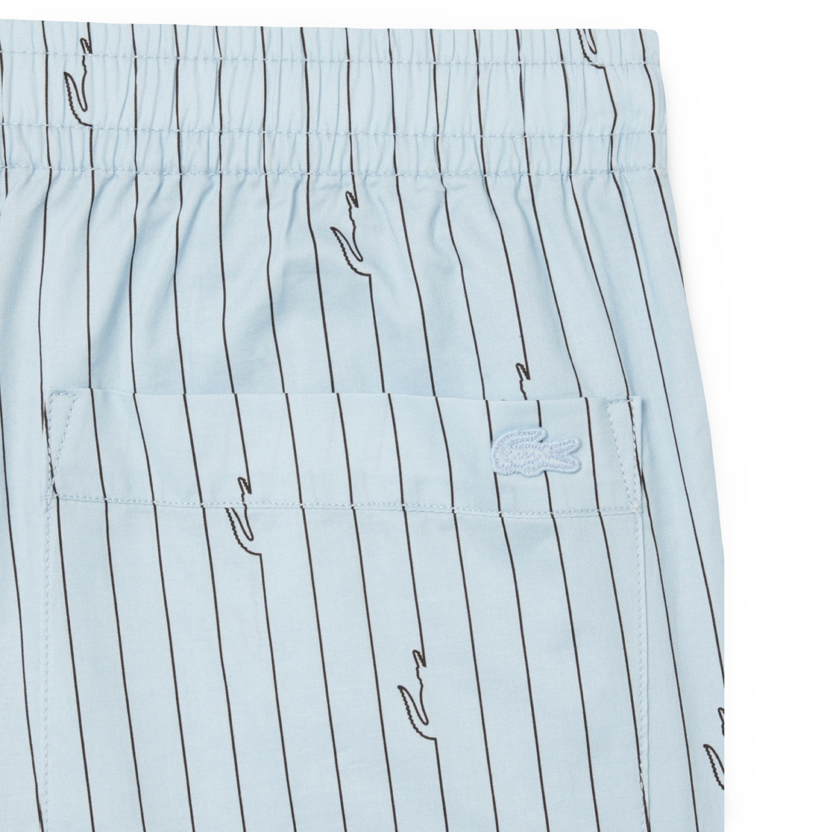 New Arrival LACOSTE CROCODILE PRINT STRIPE COTTON SHORT Men -LIGHT BLUE-4I3