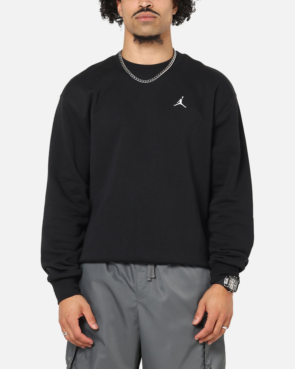 HOT Products Jordan Brooklyn Fleece Crewneck Black/White