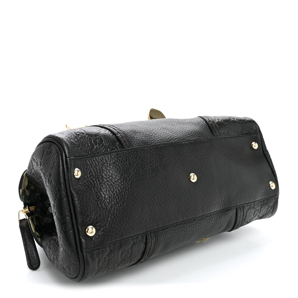 Calfskin Guccissima Signoria Bowler Bag Black