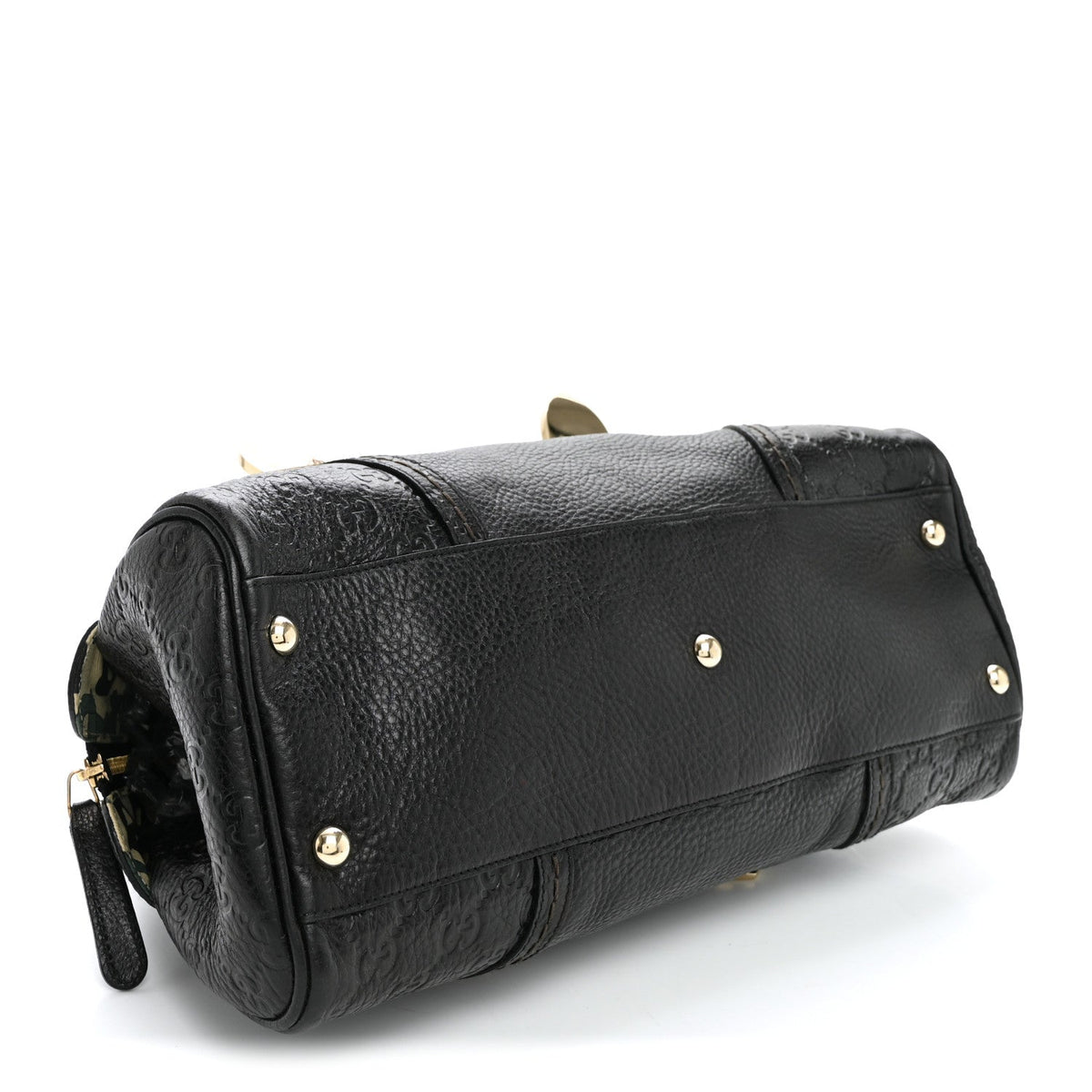 Calfskin Guccissima Signoria Bowler Bag Black