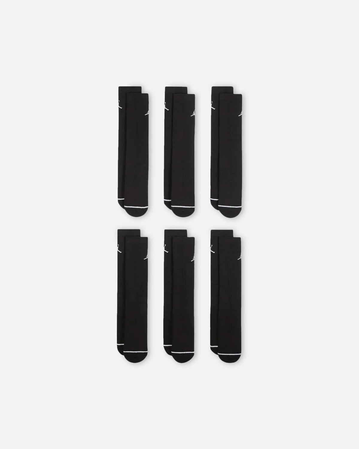 HOT Products Jordan Everyday Cushioned Crew Socks 6 Pack Black/White