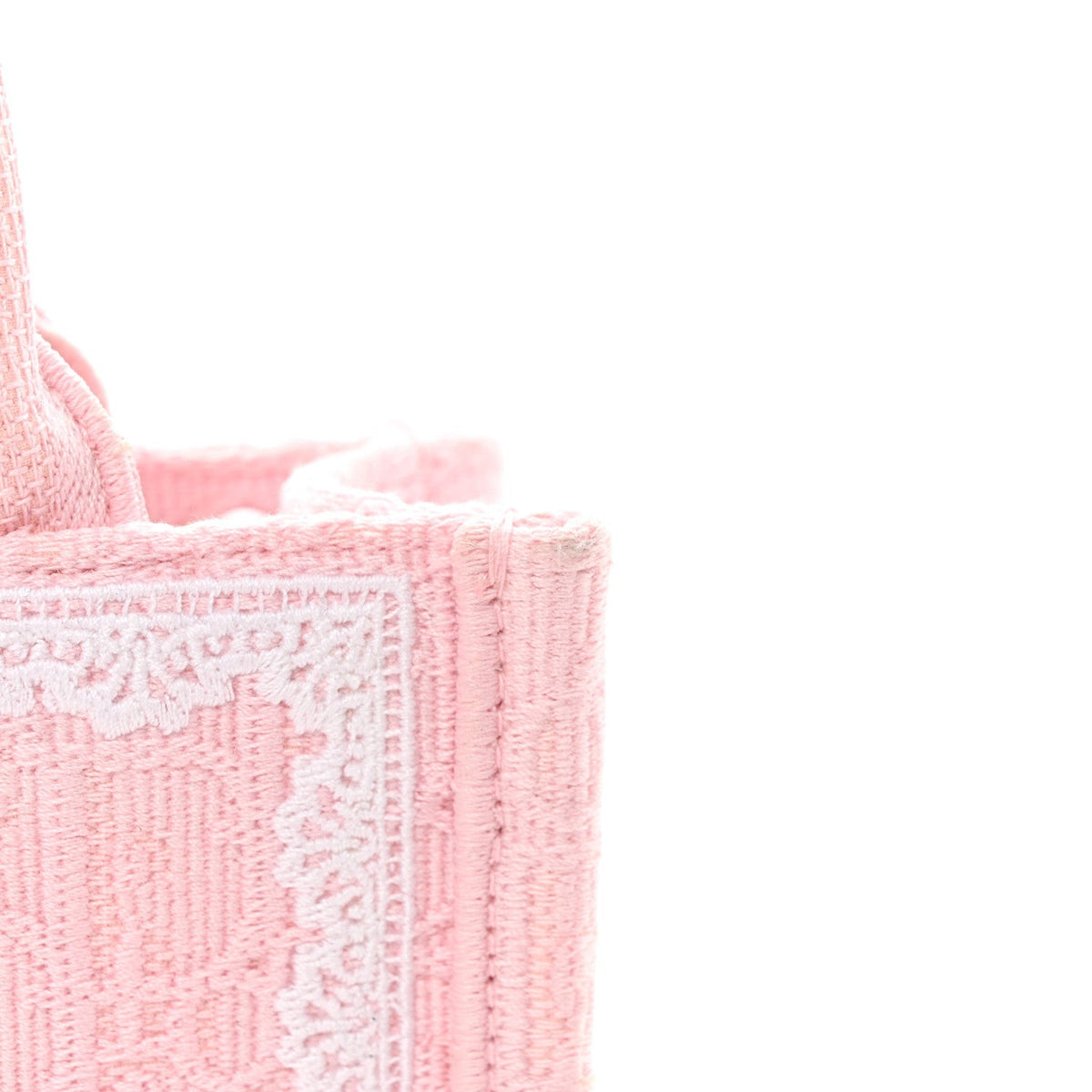 Cotton Toile De Jouy Oblique Embroidered Dior Medaillon Mini Book Tote With Strap Soupir Pink White