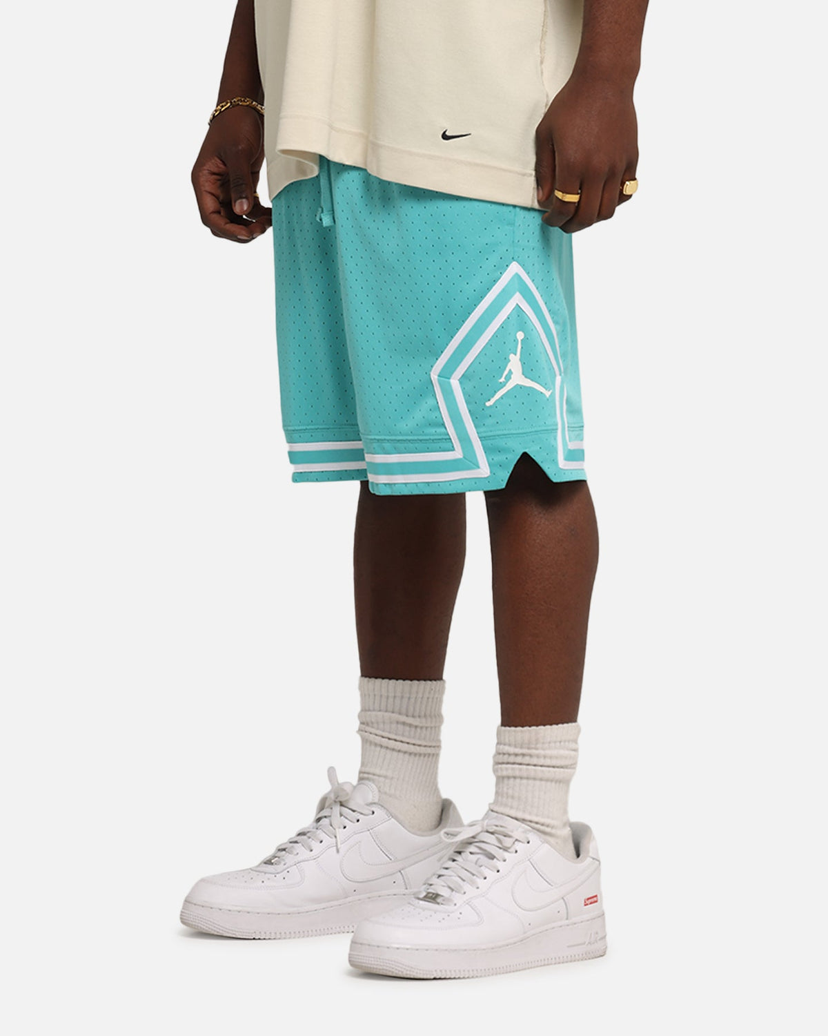 HOT Products Jordan Dri-FIT Sport Diamond Shorts Teal/White