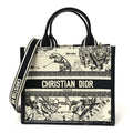 Calfskin Dioriviera Toile De Jouy Small Book Tote With Strap Latte Multicolor