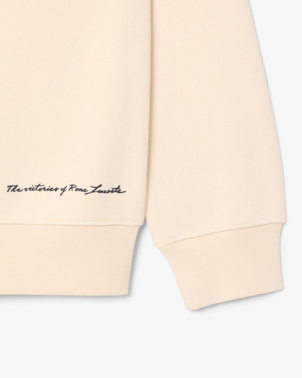 New Arrival LACOSTE BOX LOGO CLASSIC FIT FLEECE CREWNECK SWEATSHIRT -Men - BEIGE