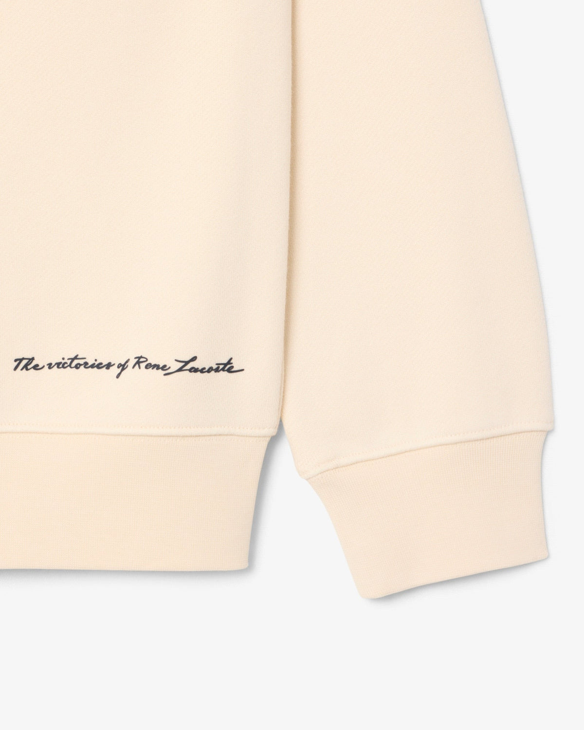 New Arrival LACOSTE BOX LOGO CLASSIC FIT FLEECE CREWNECK SWEATSHIRT -Men - BEIGE
