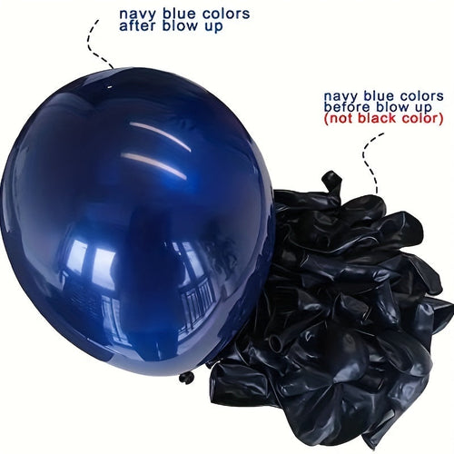 131pcs, Ink Blue Silvery White Balloon Arch Set 10 "' Birthday Wedding Party Background Decoration Party Supplies Required