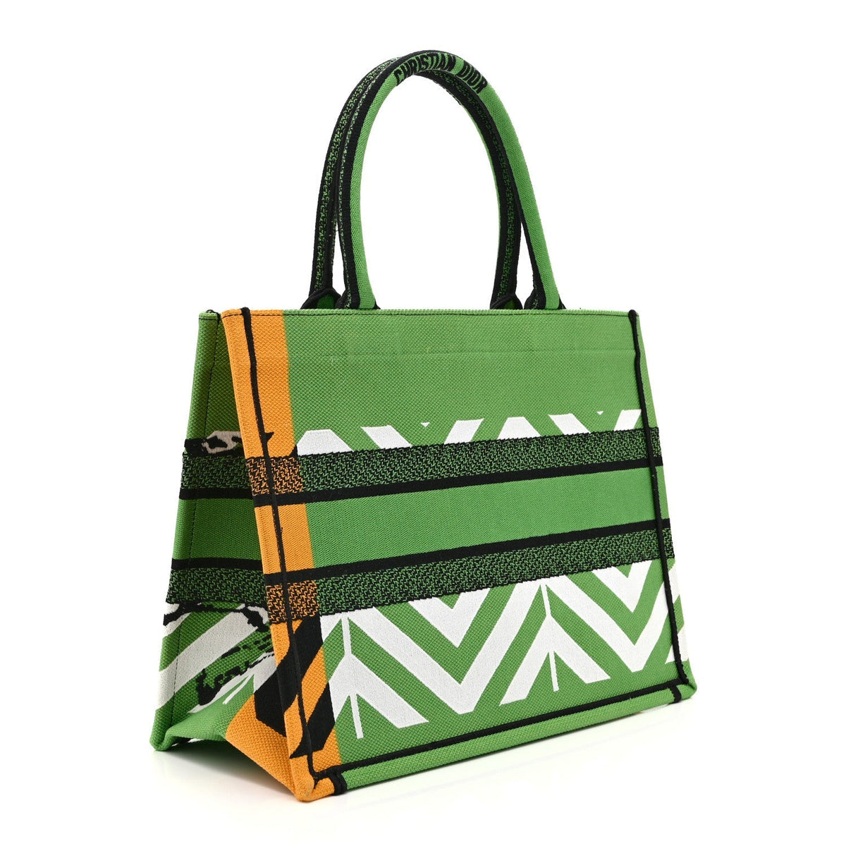 Canvas Embroidered Medium Jungle Pop Book Tote Green Multicolor