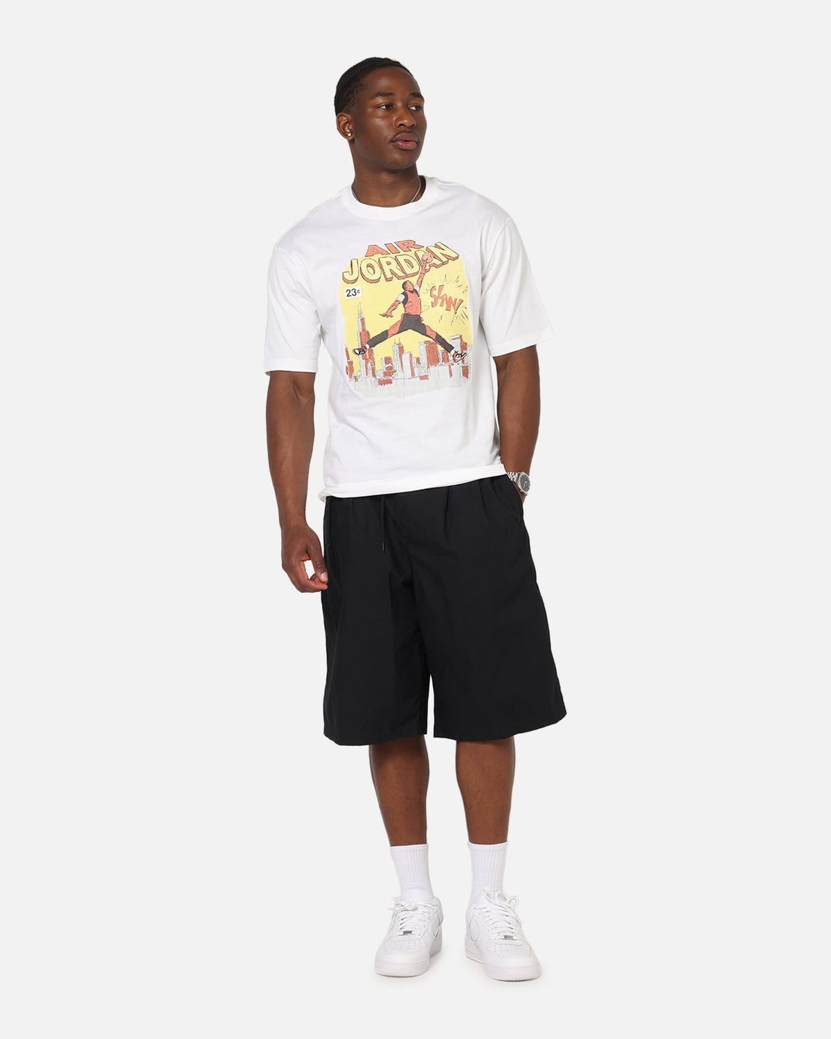 HOT Products Jordan Jumpman Comic Crewneck T-Shirt White/Black