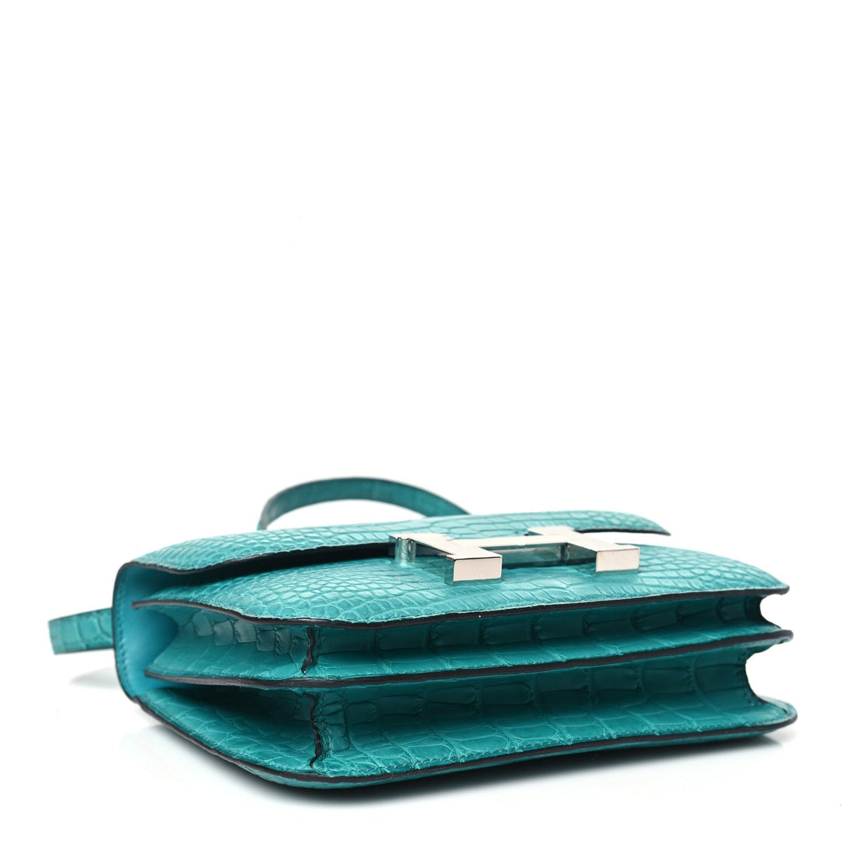 Matte Alligator Constance 18 Bleu Paon