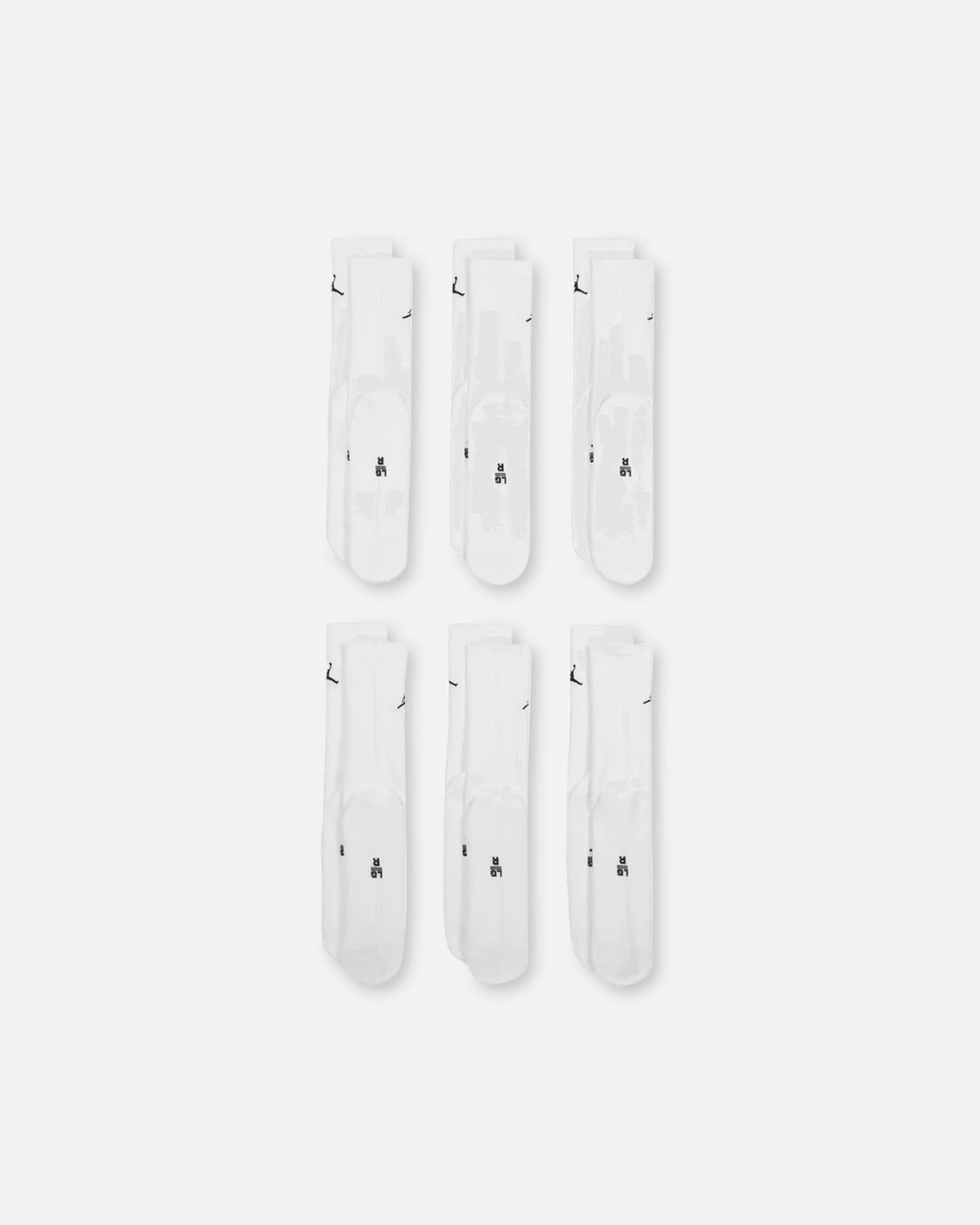 HOT Products Jordan Everyday Cushioned Crew Socks 6 Pack White/Black