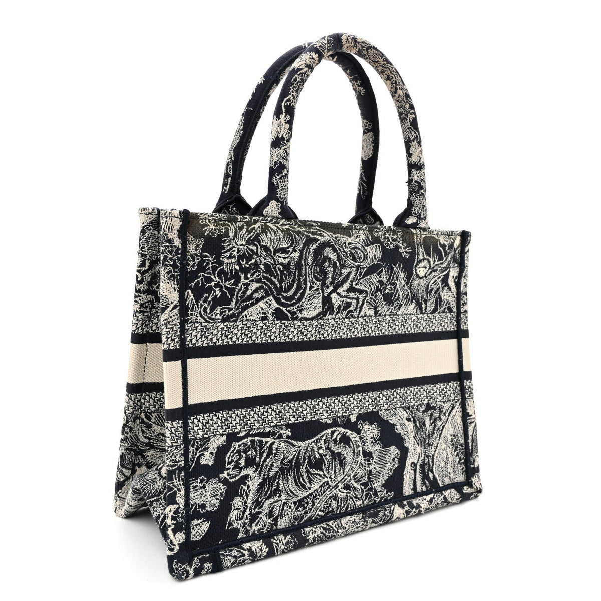 Canvas Embroidered Small Dioriviera Toile De Jouy Book Tote Blue