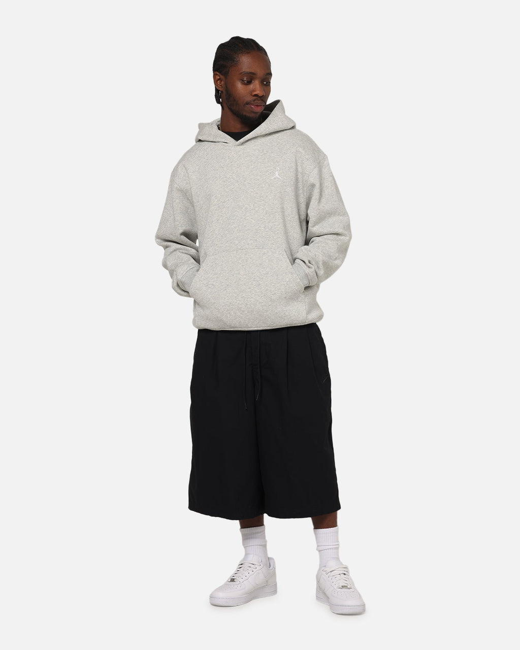 HOT Products Jordan Brooklyn Fleece Pullover Hoodie Grey Heather/White