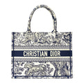 Canvas Embroidered Medium Dioriviera Toile De Jouy Book Tote Blue