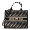 Oblique Calfskin Medium Book Tote With Strap Blue Multicolor