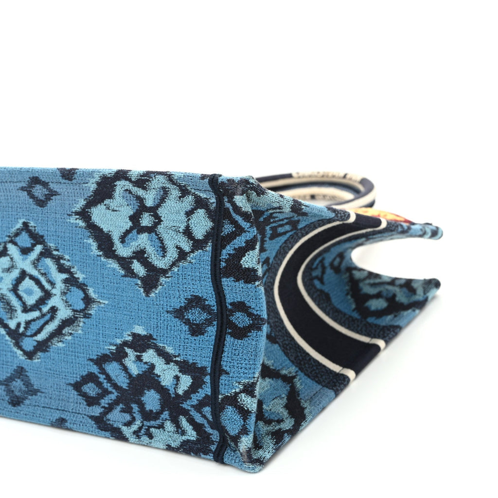 Canvas Embroidered Paisley Medium Book Tote Blue Multicolor