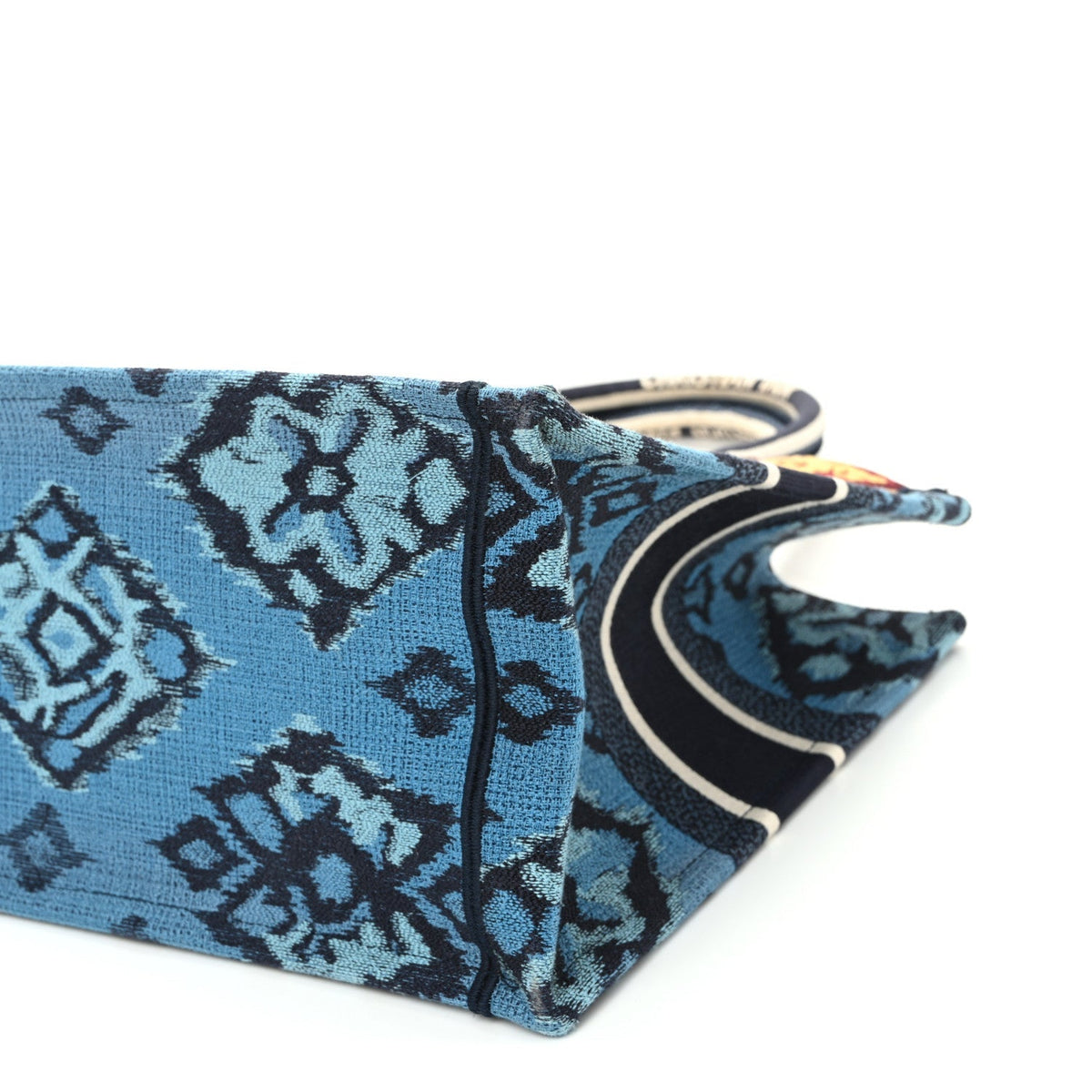 Canvas Embroidered Paisley Medium Book Tote Blue Multicolor