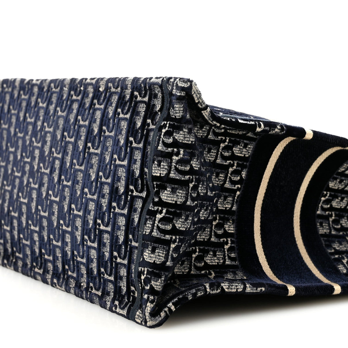 Oblique Velvet Medium Book Tote Blue Multicolor