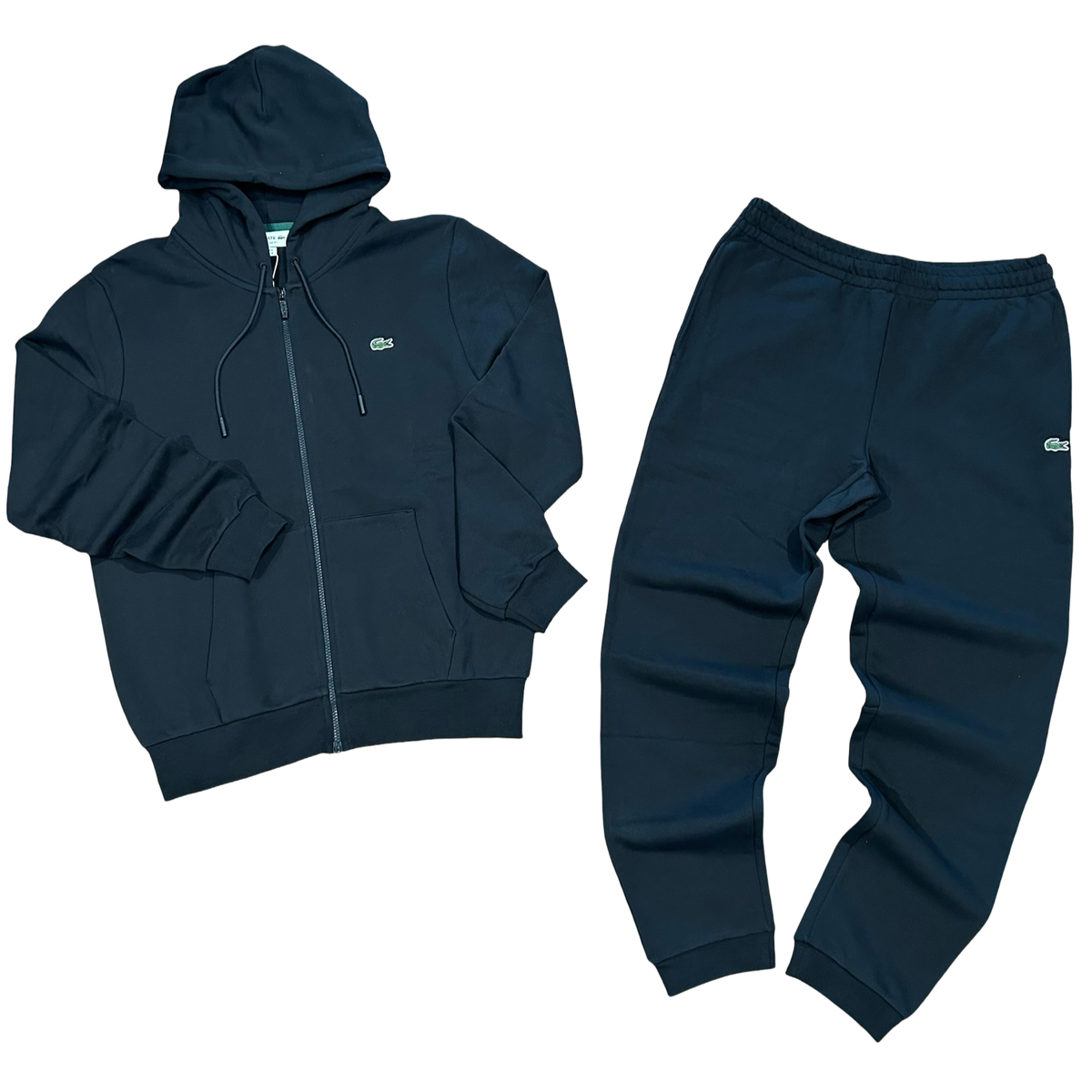New Arrival LACOSTE FUll ZIP HOODED CLASSIC SWEATSUIT Men -BLACK-031