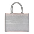 Canvas Embroidered Cannage Medium Book Tote Stone
