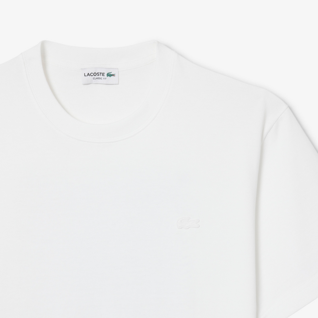 New Arrival LACOSTE PRINTED JERSEY CREW NECK T-SHIRT Men -WHITE