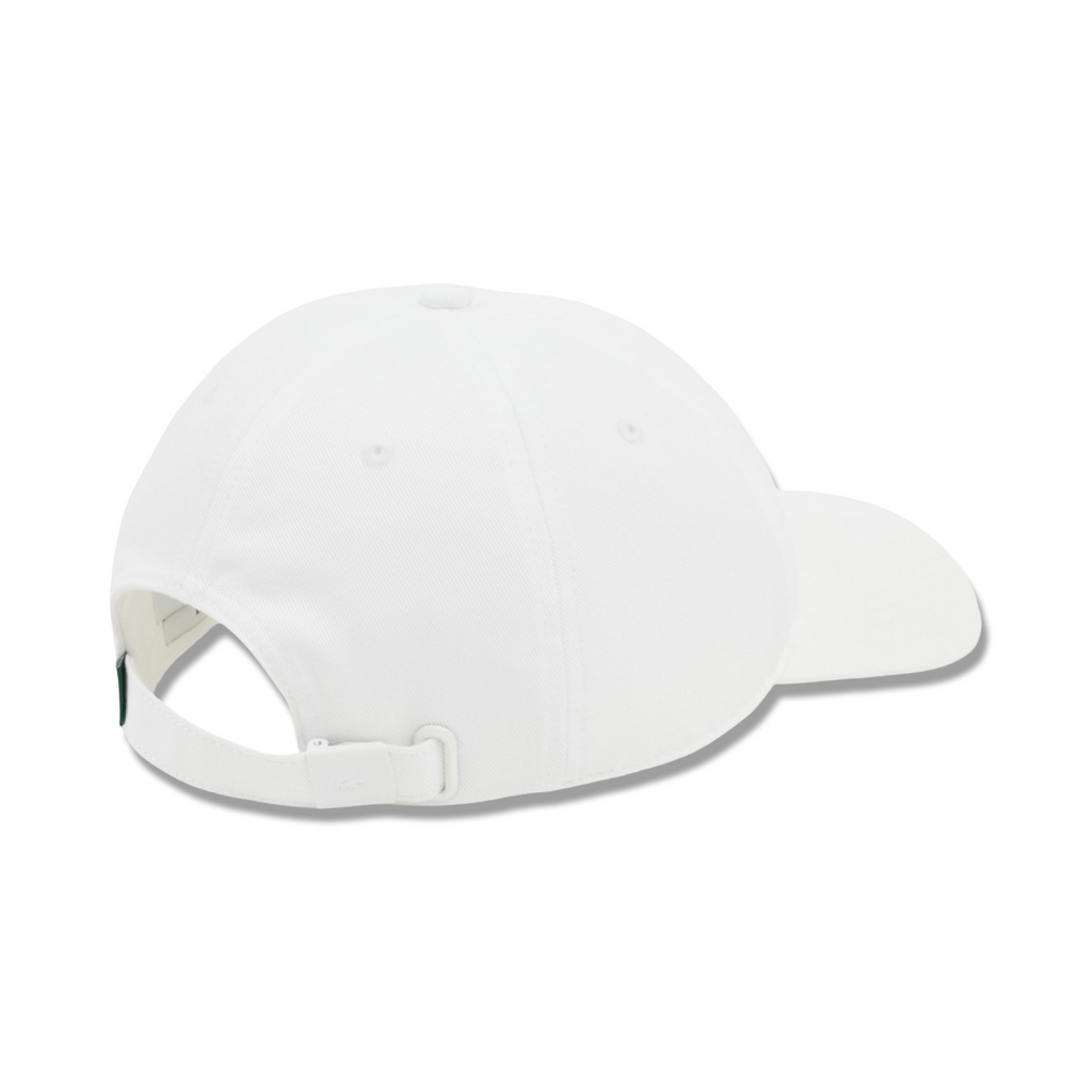 New Arrival LACOSTE CROCODILE BADGE COTTON TWILL CAP-WHITE-001