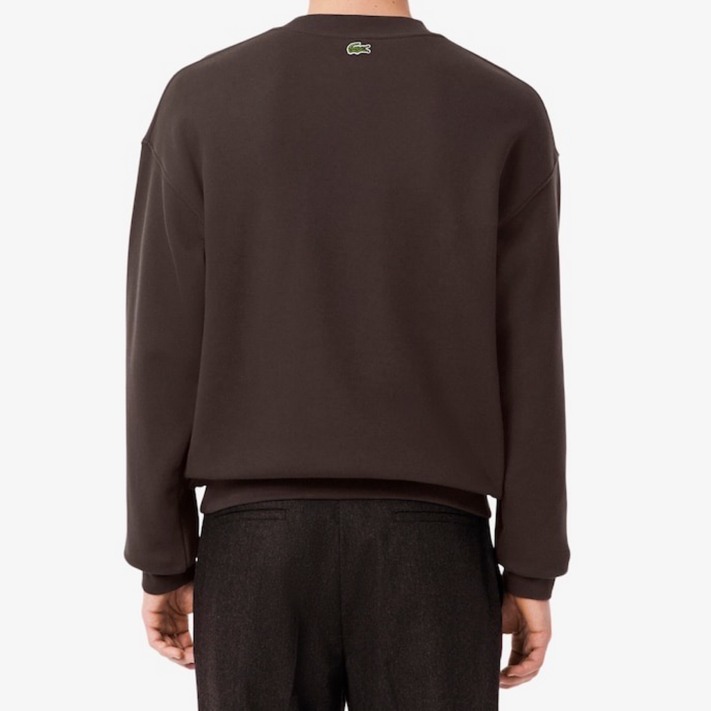 New Arrival LACOSTE LOOSE-FIT HERITAGE EMBROIDERY FLEECE SWEATSHIRT -Men-BROWN-SKB