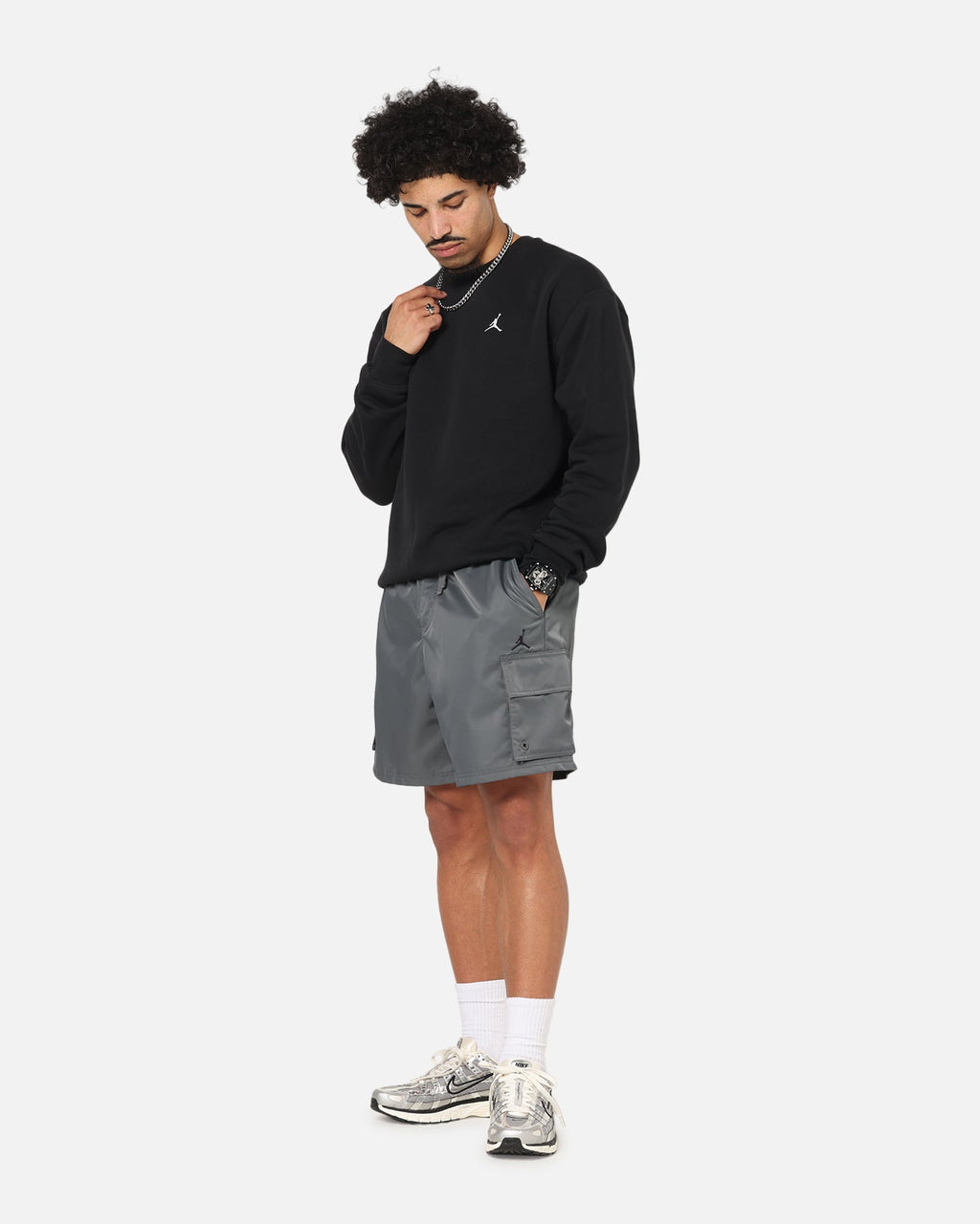 HOT Products Jordan Brooklyn Fleece Crewneck Black/White