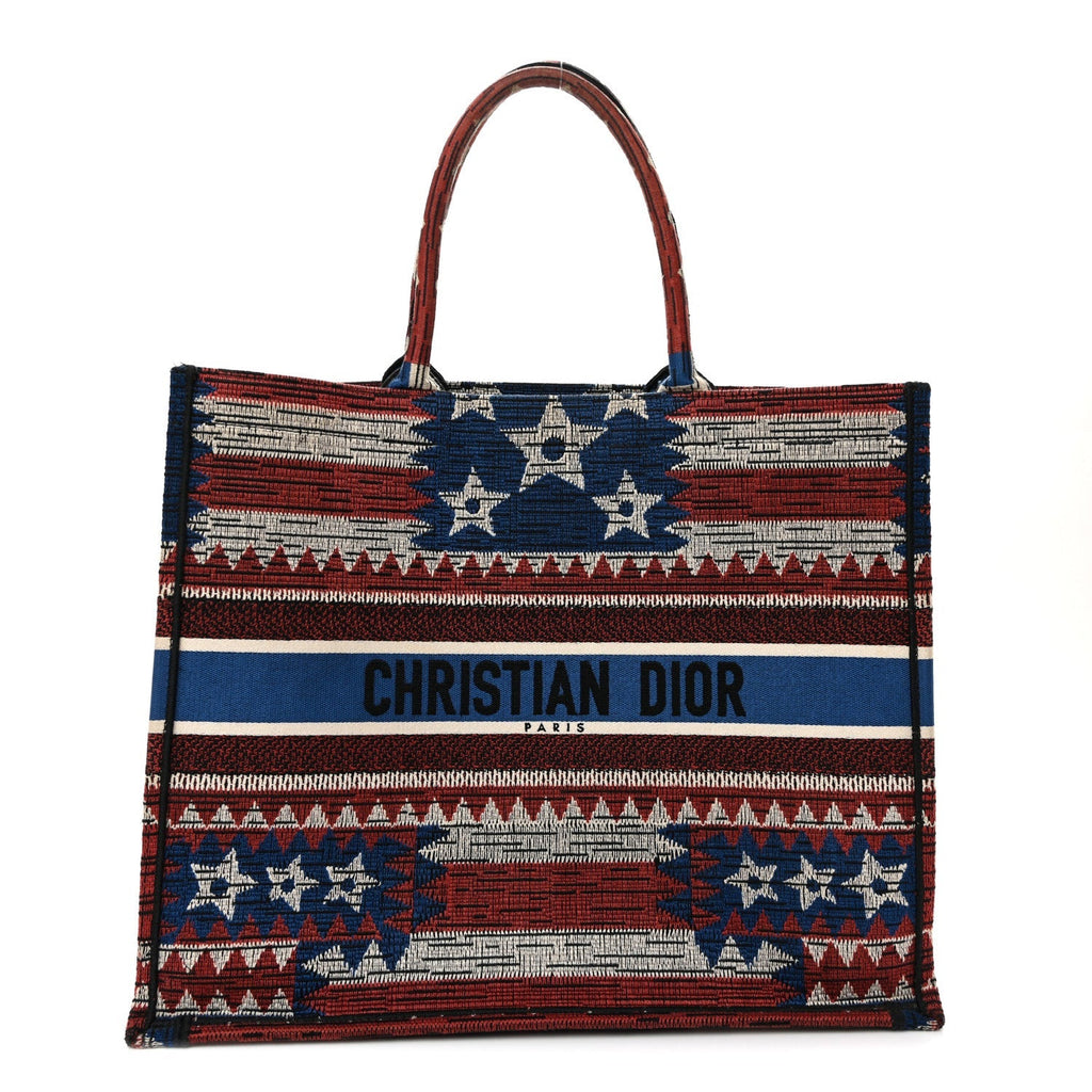 Canvas Embroidered Large Exclusive US Book Tote Multicolor