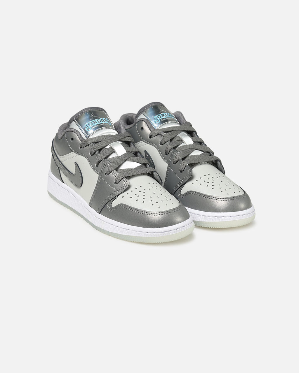 HOT Products Jordan Kids' Air Jordan 1 Low SE (GS) Flat Pewter/Blue Chill