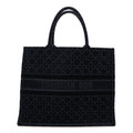 Velvet Cannage Large Book Tote Navy Blue