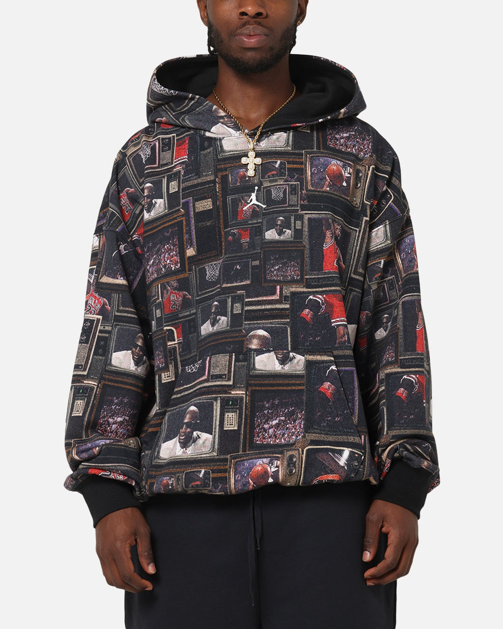 HOT Products Jordan Brooklyn Fleece Printed Hoodie Black/Sail